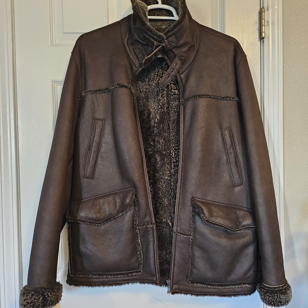 Ted Baker Dark Brown Shearling Jacket - image 1